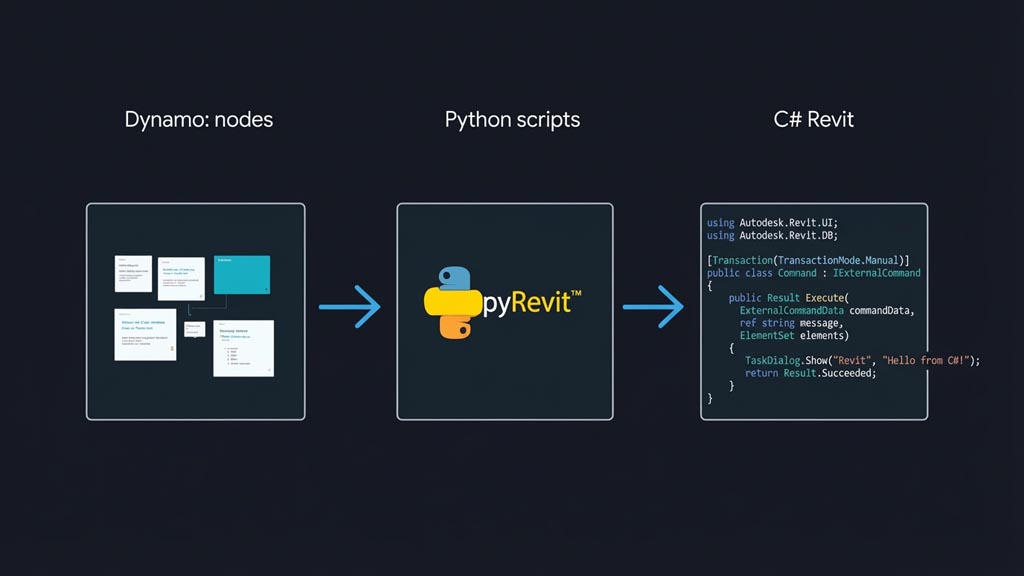 Dynamo vs pyRevit vs C# Plugins: Choosing Your Revit Automation Path